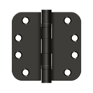 DELTANA 4" x 4" x 5/8 Radius Corner, Residential, Ball Bearing, Steel Hinge