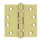 DELTANA 4" x 4" Square Corner Solid Brass Ball Bearing NRP  Hinge
