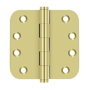 DELTANA 4" x 4" x 5/8" Radius Corner Solid Brass Residential Hinge