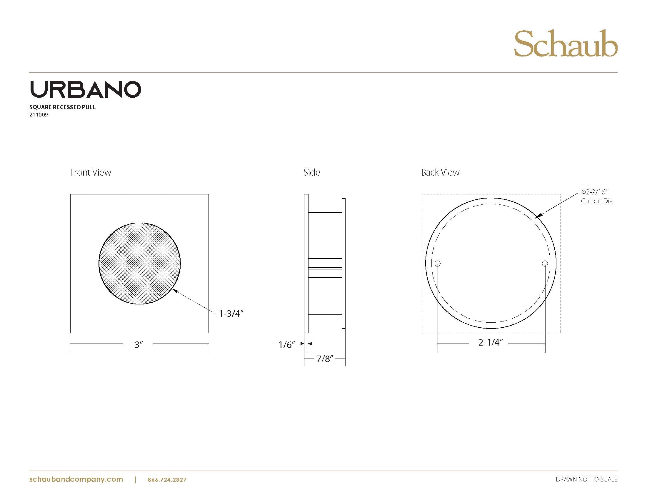 SCHAUB Urbano Square Recessed Pull
