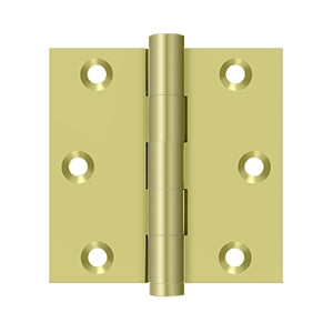 DELTANA 3" x 3" Square Corners  Solid Brass Hinge