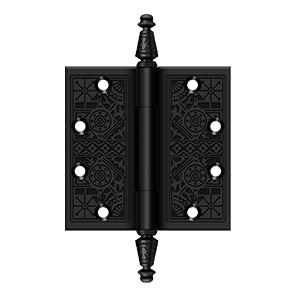 DELTANA 4-1/2" x 4-1/2" Ornate Square Corner Solid Brass Hinge