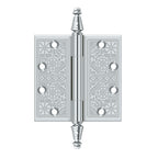 DELTANA 4" x 4" Ornate Square Corner Solid Brass Hinge