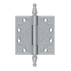 DELTANA 4" x 4" Ornate Square Corner Solid Brass Hinge