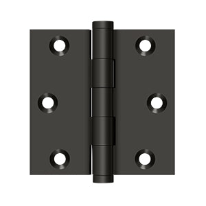 DELTANA 3" x 3" Square Corners  Solid Brass Hinge