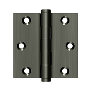 DELTANA 3" x 3" Square Corners  Solid Brass Hinge