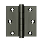 DELTANA 3" x 3" Square Corners  Solid Brass Hinge