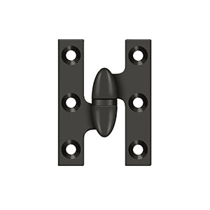 DELTANA 2" x 1-1/2"  Solid Brass, Olive Knuckel Hinge