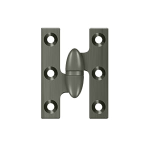 DELTANA 2" x 1-1/2"  Solid Brass, Olive Knuckel Hinge