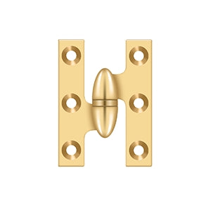 DELTANA 2" x 1-1/2"  Solid Brass, Olive Knuckel Hinge