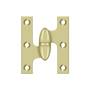 DELTANA 2-1/2" x 2"  Solid Brass, Olive Knuckel Hinge