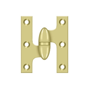 DELTANA 2-1/2" x 2"  Solid Brass, Olive Knuckel Hinge