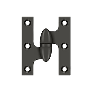 DELTANA 2-1/2" x 2"  Solid Brass, Olive Knuckel Hinge