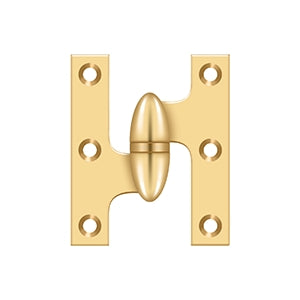 DELTANA 2-1/2" x 2"  Solid Brass, Olive Knuckel Hinge