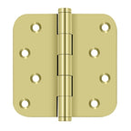 DELTANA 4" x 4" x 5/8" Radius Corner Solid Brass Zig Zag Residential Hinge