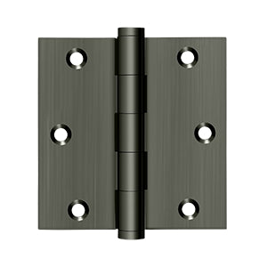 DELTANA 3-1/2" x 3-1/2" Square Corner Solid Brass Residential Hinge