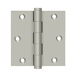 DELTANA 3-1/2" x 3-1/2" Square Corner Solid Brass Residential Hinge