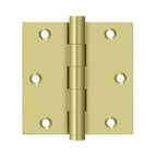 DELTANA 3-1/2" x 3-1/2" Square Corner Solid Brass Residential Hinge