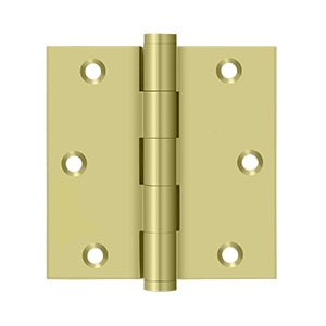 DELTANA 3-1/2" x 3-1/2" Square Corner Solid Brass Residential Hinge