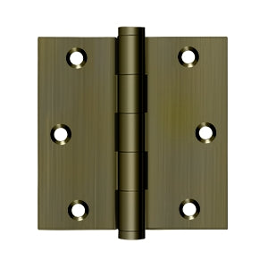 DELTANA 3-1/2" x 3-1/2" Square Corner Solid Brass Hinge