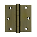 DELTANA 3-1/2" x 3-1/2" Square Corner Solid Brass Hinge