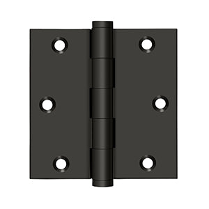 DELTANA 3-1/2" x 3-1/2" Square Corner Solid Brass Hinge