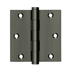 DELTANA 3-1/2" x 3-1/2" Square Corner Solid Brass Hinge
