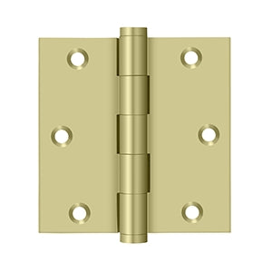 DELTANA 3-1/2" x 3-1/2" Square Corner Solid Brass Hinge