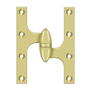 DELTANA 6" x 5"  Solid Brass, Olive Knuckel Hinge