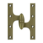 DELTANA 6" x 5"  Solid Brass, Olive Knuckel Hinge