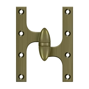 DELTANA 6" x 5"  Solid Brass, Olive Knuckel Hinge
