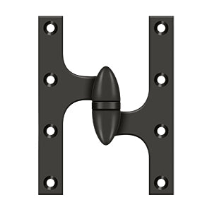 DELTANA 6" x 5"  Solid Brass, Olive Knuckel Hinge