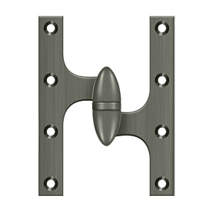 DELTANA 6" x 5"  Solid Brass, Olive Knuckel Hinge
