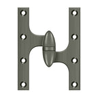 DELTANA 6" x 5"  Solid Brass, Olive Knuckel Hinge