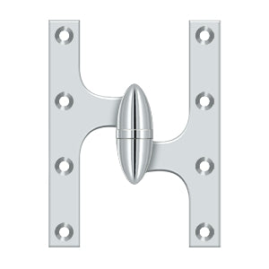DELTANA 6" x 5"  Solid Brass, Olive Knuckel Hinge