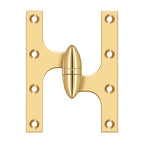 DELTANA 6" x 5"  Solid Brass, Olive Knuckel Hinge