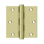 DELTANA 3-1/2" x 3-1/2" Square Corner Solid Brass Residential Hinge