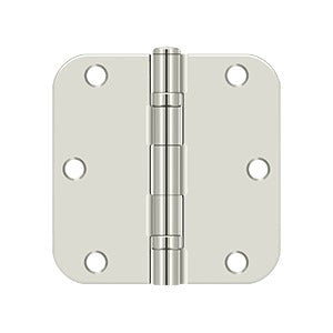 DELTANA 3-1/2" x 3-1/2" x 5/8" Radius Corner, Residential, Ball Bearing, Steel Hinge