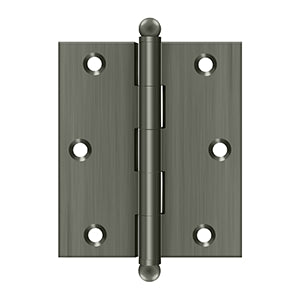 DELTANA 3" x 2-1/2" Solid Brass, Cabinet Hinge