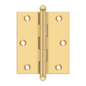 DELTANA 3" x 2-1/2" Solid Brass, Cabinet Hinge