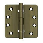 DELTANA 4" x 4" x 1/4" Radius Corner Solid Brass, Ball Bearing, NRP, Hinge
