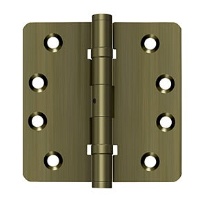 DELTANA 4" x 4" x 1/4" Radius Corner Solid Brass, Ball Bearing, NRP, Hinge