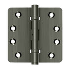 DELTANA 4" x 4" x 1/4" Radius Corner Solid Brass, Ball Bearing, NRP, Hinge