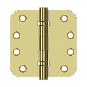 DELTANA 4" x 4" x 5/8" Radius Corner Solid Brass Ball Bearing Hinge