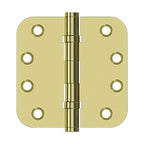 DELTANA 4" x 4" x 5/8" Radius Corner Solid Brass Ball Bearing Hinge