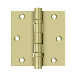 DELTANA 3-1/2" x 3-1/2" Square Corner Ball Bearing Solid Brass Hinge