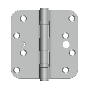 DELTANA 4" x 4" x 5/8" Radius Corners, Stainless Steel, Residential, Ball Bearing, Security, Hinge