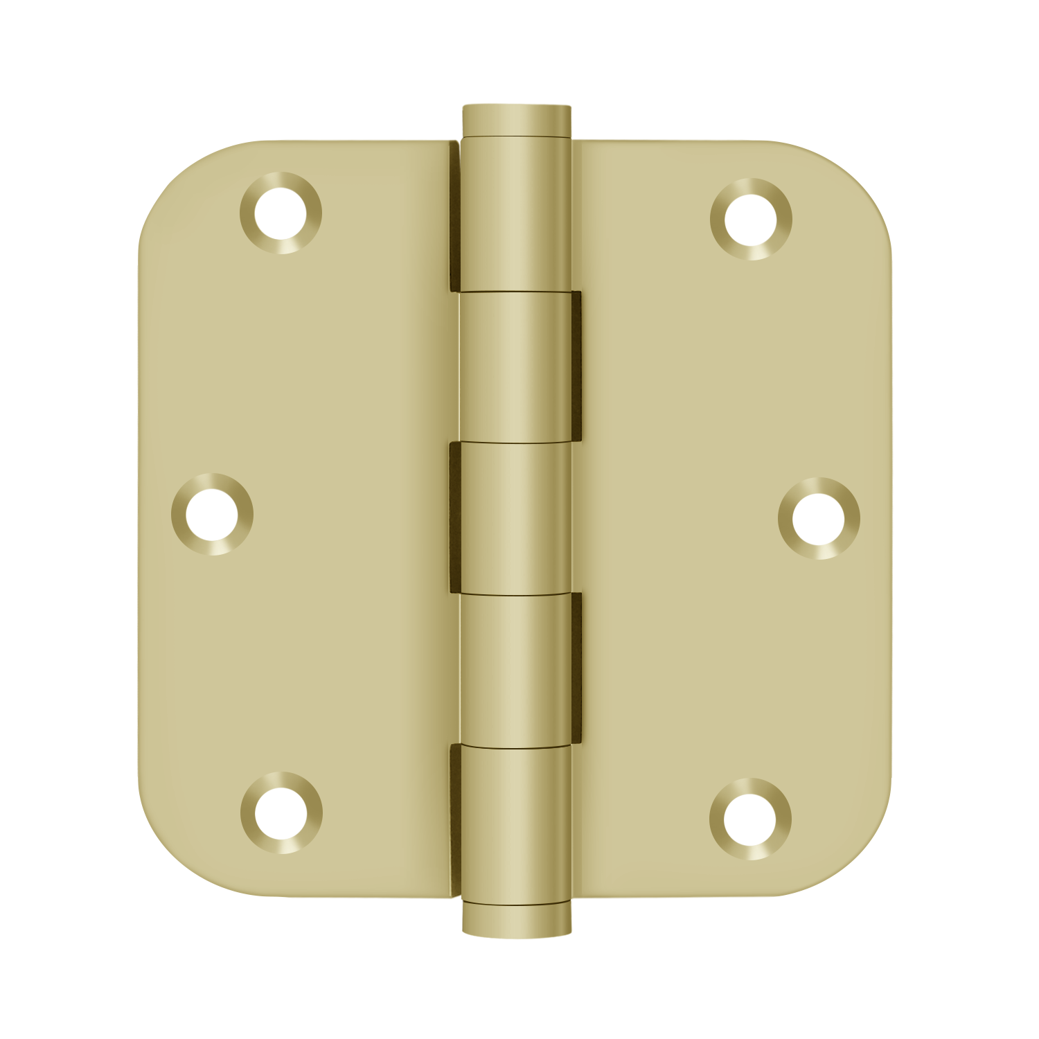 DELTANA 3-1/2" x 3-1/2" x 5/8" Radius Corner Solid Brass Residential Hinge
