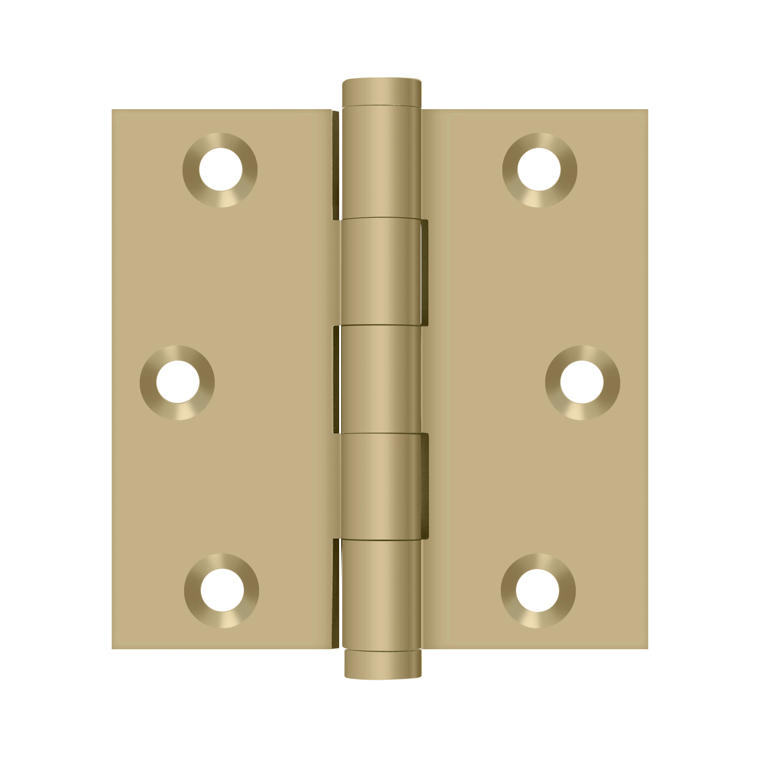 DELTANA 3" x 3" Square Corners  Solid Brass Hinge