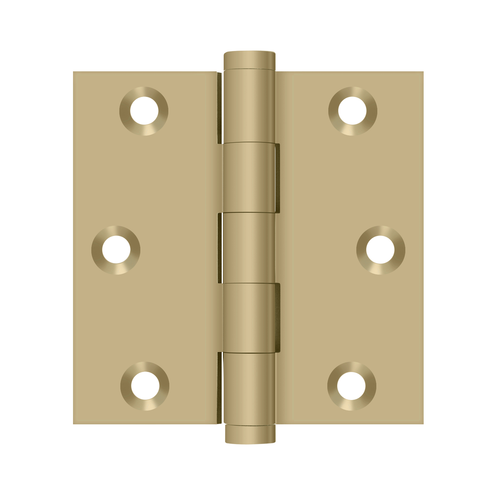 DELTANA 3" x 3" Square Corners  Solid Brass Hinge